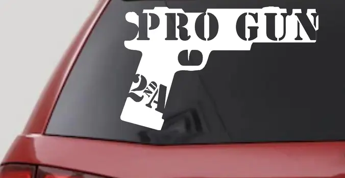 Pro Gun 2nd Amendment Hand Gun Car Truck Window Decal Sticker Vinyl