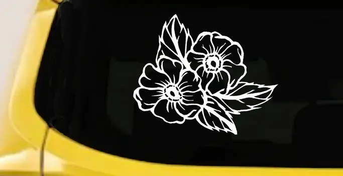 Cherokee Rose Corner Floral Vines Car Truck Window Decal Sticker