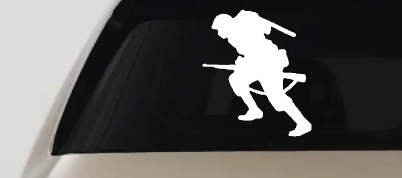 Soldier Silhouette Decal Military Truck Car Window Vinyl Sticker