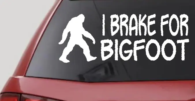 I Brake For Bigfoot Car Decal Sticker - Sasquatch Vinyl Window Decor