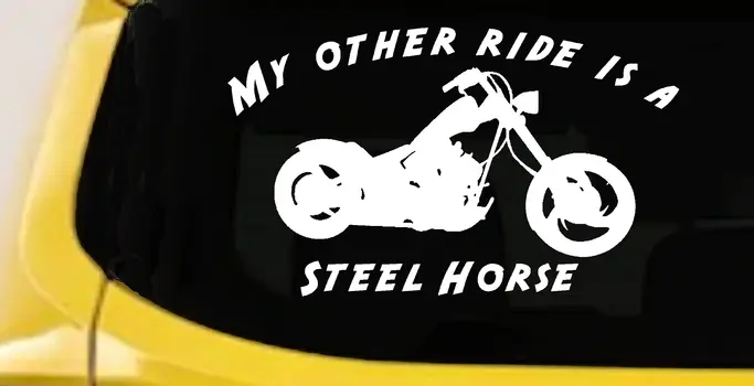 Steel Horse Motorcycle Biker Vinyl Decal for Car Truck Window Sticker