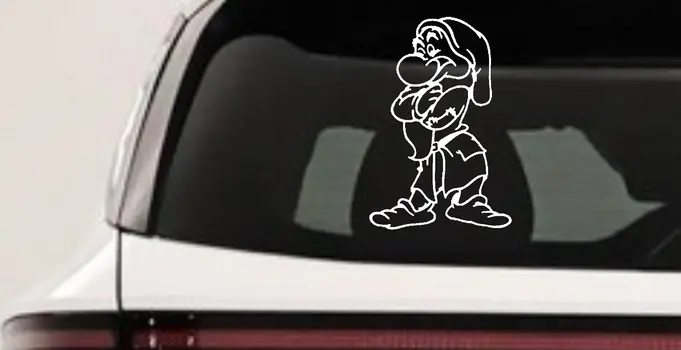 Grumpy Dwarf Snow White Car Truck Window Vinyl Decal Sticker