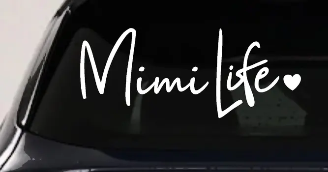 Mimi Life Heart Decal Sticker for Car Truck Window Vinyl