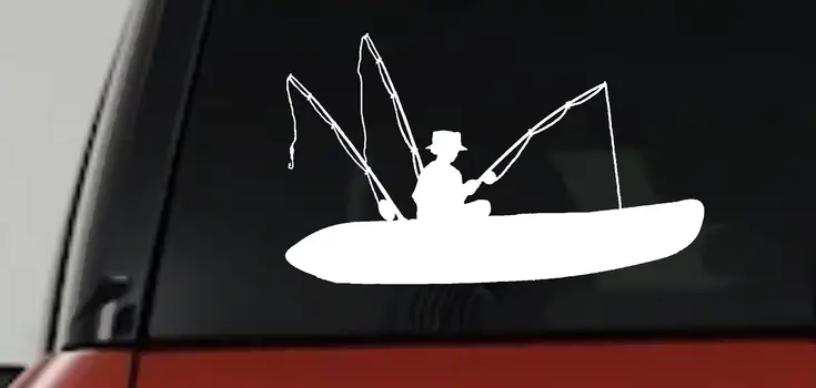 Man Kayak Fishing Decal - Car Truck Window Vinyl Sticker