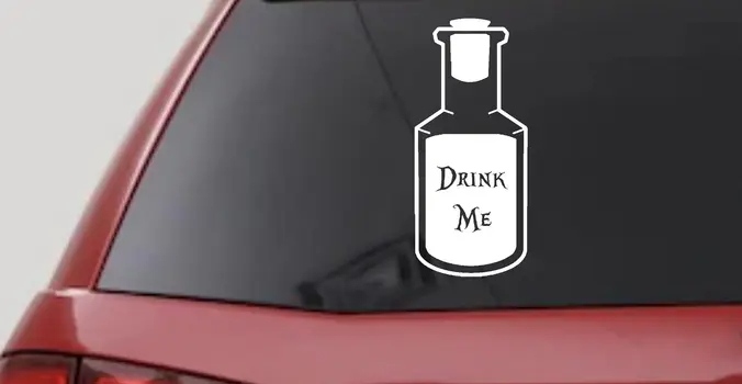Alice in Wonderland Drink Me Decal Vinyl Car Truck Window Sticker