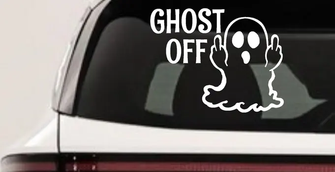 Ghost Off Funny Halloween Car Truck Window Decal Sticker