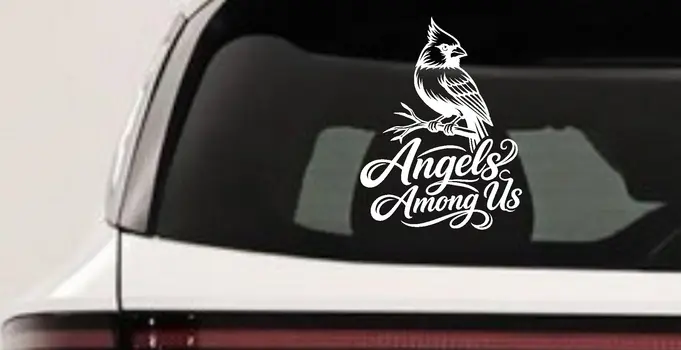 Angels Among Us Cardinal Bird Car Truck Window Decal Sticker