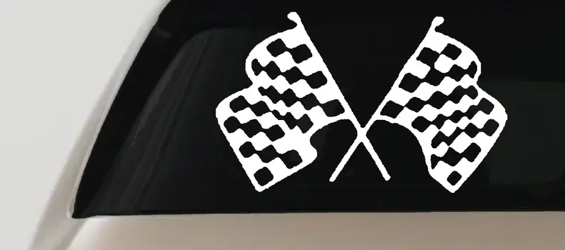 Racing Flags Car Truck Window Decal Vinyl Sticker Auto Decor