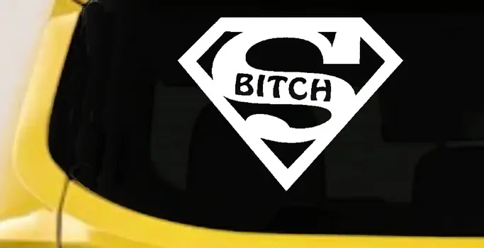 Funny Super Bitch Vinyl Decal for Car, Truck, or Window Sticker