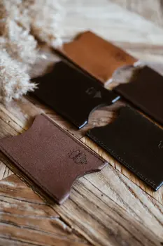 Skórzany wizytownik premium - czarny