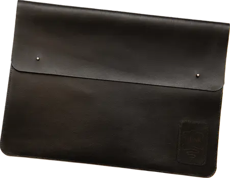 Skórzany pokrowiec z klapą na MacBook 13" Pro/Air - czarny