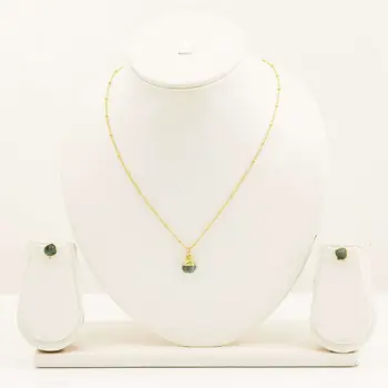 Handmade Emerald Set in its Natural form Gold Plated