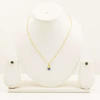 Handmade Sapphire Set in its Natural form Gold Plated