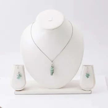 Handmade Set of Raw Emerald in its Natural form in Italian Silver