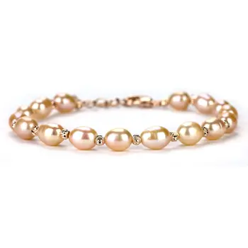 Freshwater Drop Shape Pink St Lucia Bracelet 7 mm AAAA