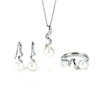 Freshwater White Drop and Button Shaped Pearl Clarkson Jewellery Set 6-7 mm AAAA