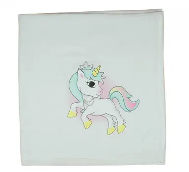 Unikornis textil-tetra pelenka 70 x 70 cm