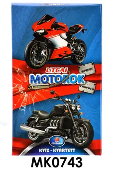 Kártya, Motorok, kvartett, 6,5x10 cm dob.
