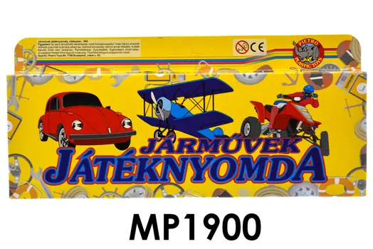 Nyomda, járművek, 18 db., 13x28,5 cm doboz