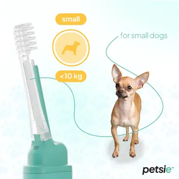 2 replacement heads for Petsie dog toothbrush (size S - 10 kg)