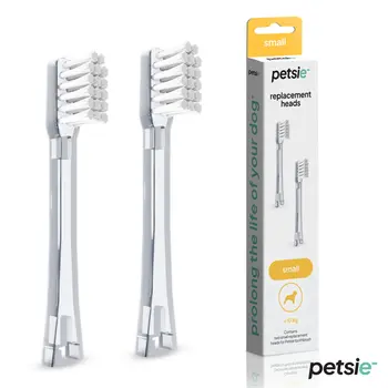 2 replacement heads for Petsie dog toothbrush (size S - 10 kg)