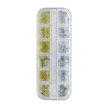 Nail Art Studs Gold and Silver Squares