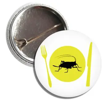 Button: CRICKET ON A DINNER PLATE