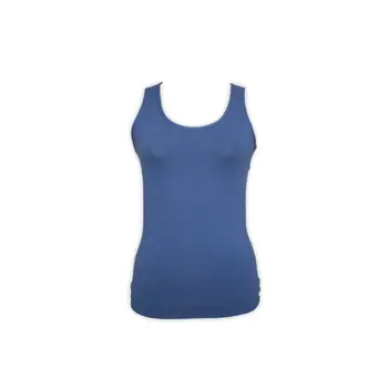Women's two-piece cotton sports underwear set - sports panties-thick strap top - dark blue-grey - M