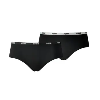 Puma women's sport bottom with rubber waist - hip style - 2 pieces/pack - black - M