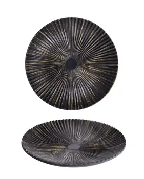 WOODEN BOWL BLACK/GOLD 40