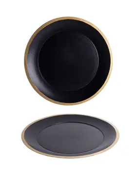 WOODEN BOWL BLACK/GOLD 40