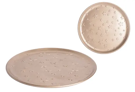 WOODEN BOWL ROUND GOLD STAR 40