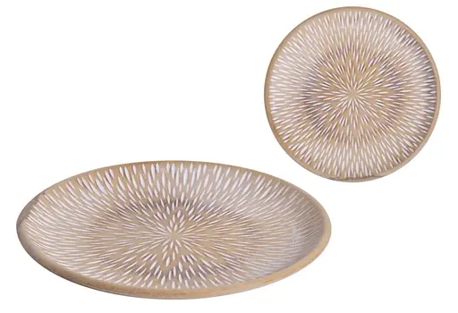 WOODEN BOWL ROUND STAR NAT30*3
