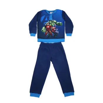 Winter fleece children's pajamas - Avengers - dark blue - 98