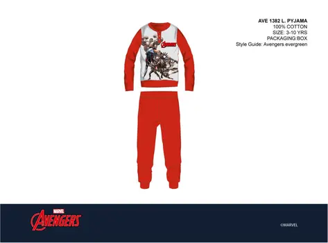 Avengers children's pajamas - jersey cotton pajamas - red - 110