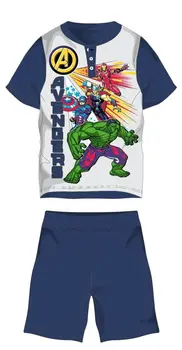 Avengers summer short-sleeved children's pajamas - cotton jersey pajamas - navy blue - 104