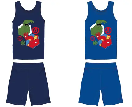 Avengers cotton summer ensemble - t-shirt and shorts set - navy blue - 122