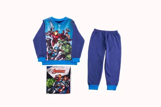 Flannel children's pajamas - Avengers - navy blue - 104