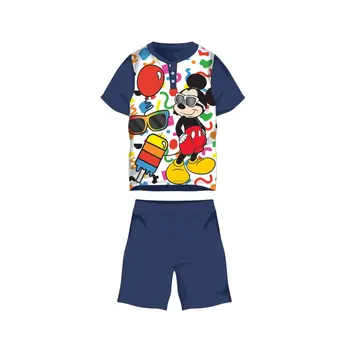Summer short-sleeved children's cotton pajamas - Disney Mickey mouse - dark blue - 110