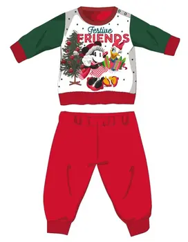 Disney Minnie mouse winter thick Christmas baby pajamas - cotton flannel pajamas - red-green - 80