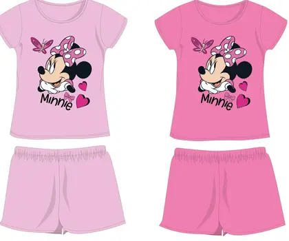 Disney Minnie egér pamut nyári együttes - póló-rövidnadrág szett - világosrózsaszín - 110