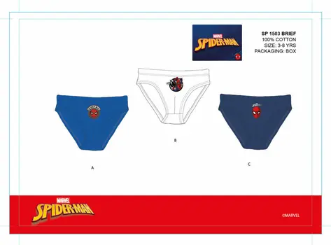 Spiderman boy's underwear - 3-piece cotton underwear - 122-128