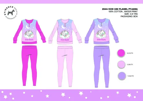 Winter thick cotton children's pajamas - flannel pajamas - Unicorn - light pink - 116