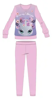 Unicorn winter cotton children's pajamas - interlock pajamas - with You are my Unicorn inscription - light pink - 134-140
