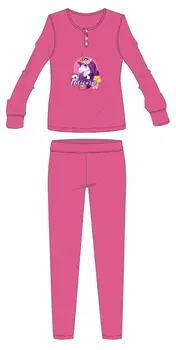 Unicorn winter cotton children's pajamas - interlock pajamas - pink - 104