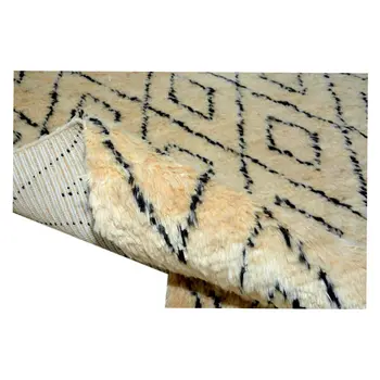 Moroccan Yellow Fluffy Soft Rug