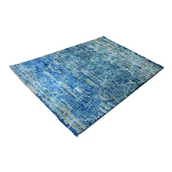 Moroccan Blue Soft Handknotted Rug