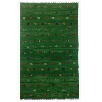Soumak Everglade Green Kilim Rug