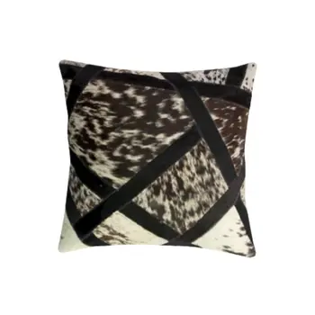 Cowhide Leather Cotton Seed Cushion Cover
