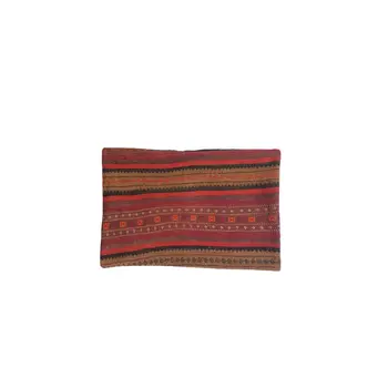 Baluchi Kilim Handwoven Dark Chestnut Cushion Cover